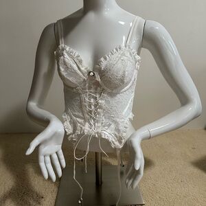 For Love and Lemons x Victoria’s Secret white lace lingerie set